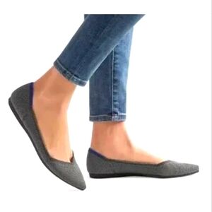 ROTHY'S THE POINT CLOUD In Grey Bird Eye Ballet Size 10.5